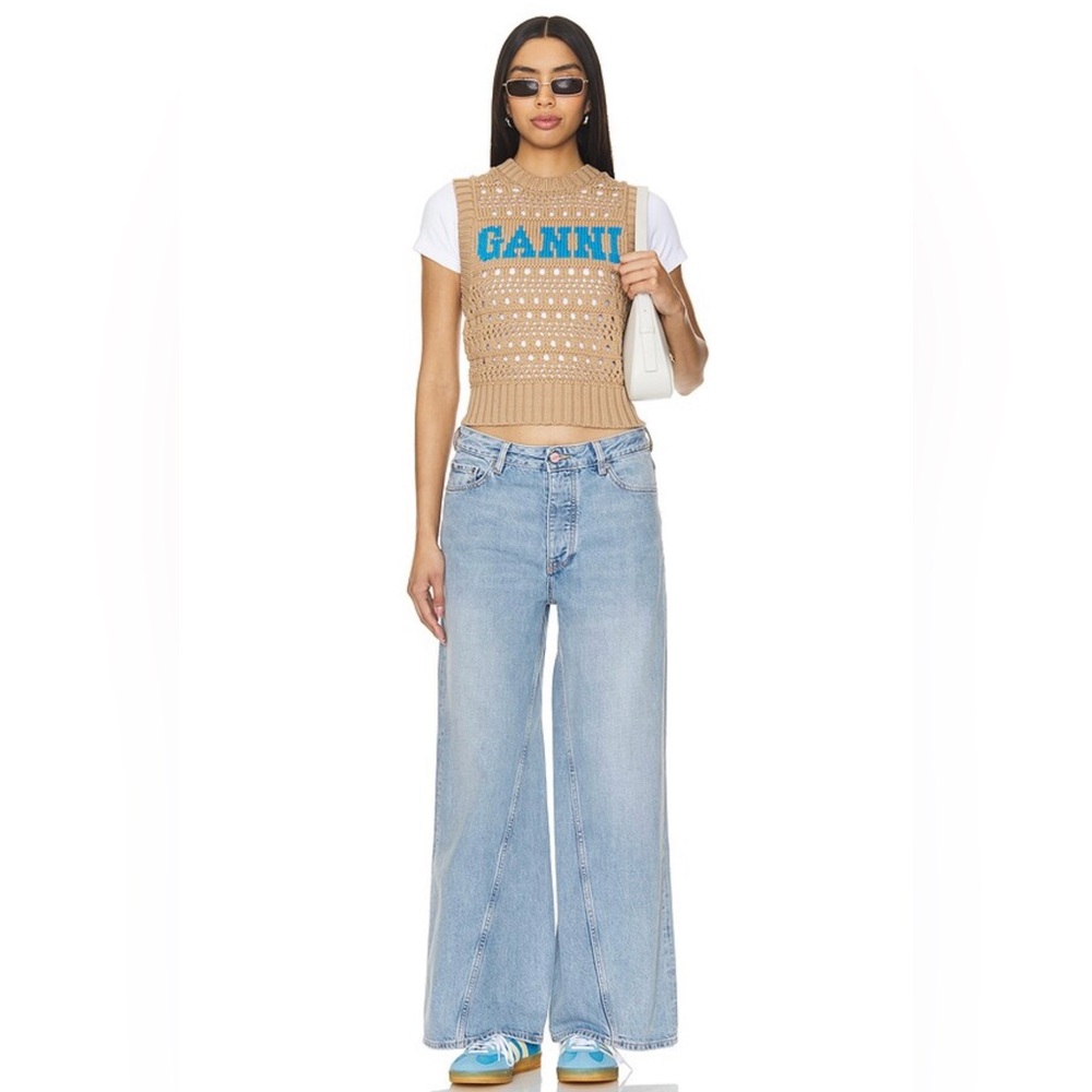 Ganni - Rigid Denim Jozey Jean in Light Blue Vintage
